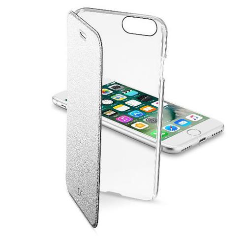 CELLULARLINE Custodia cover a libro per iPhone 7 Cellular Line Clear Book silver
